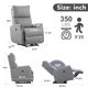 Electric Power Recliner Chair, Reclining Chair with Adjustable Backrest and Footrest, Small Recliners Home Theater Seating with USB Ports, Ergonomic Lounge Chair for Small Spaces, Gray