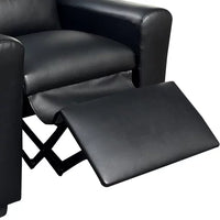 Kids Recliner Chair with Cup Holder,Toddler Recliners for Kids Age 0-5 with Side Pockets and Non-Slip Footstool,PU Leather Armrest Sofa Couch,Single Theater Seating Chair for Girls Boys Kids,Black