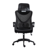 Ergonomic Office Chair, Desk Chair with Adjustable Height and Swivel Wheels, Home Mesh Computer Chair with Lumbar Support, Headrest and Armrest for Home, Study and Working, Black