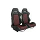 Racing Seat High Quality Pvc With Suade Material Double Slider, 2Pcs, Red
