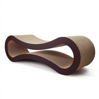 Cat Scratcher Cardboard, Cat Scratching Pad Post Scratcher Cardboard House Bed, Lounge-shaped Corrugated Scratching Pad, Infinity Shape Board Pads Curved Cat Scratcher Furniture Protector, Brown