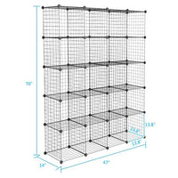 20-Cube Organizer Cube Storage Shelves Wire Cube Storage Origami Shelves Metal Grid Multifunction Shelving Unit Modular Cubbies Organizer Bookcase, Ideal for Home, Office, Living Room