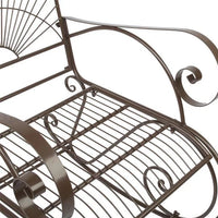 Iron Wire Single Rocking Chair Dark Brown, Stable & Sturdy Garden Iron Art Rocking Chair Family Chairs for Patio, Deck, Backyard or Garden Outdoor Use