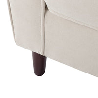 2 Seat Sofa Couch with Square Arms,Modern upholstered Fabric Tufted Polyester Loveseat Sofa with Removable Cushions and Solid Wood Legs, Suitable for Living Room Apartment Office(Beige)