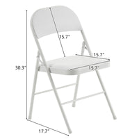 6pcs Folding Chairs with Padded Seats, Fold up Event Chair, Portable Stackable Commercial Chairs with Iron Frame, 330lbs Weight Capacity, for Convention & Exhibition, White