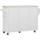Kitchen Island Cart with Spacious Tabletop and 4 Locking Wheels, 52.8" Large Kitchen Trolley Cart with 4 Drawers, 1 Door and Adjustable Shelves, Spice Rack Towel Rack Rolling Kitchen Island Cart White
