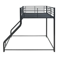 Twin XL Over Queen Bunk Bed with Ladders, Heavy-Duty Metal Bunk Bed Twin XL Over Queen Size for Kids Boys Girls Teens Adults, Modern Style Queen Size Bunk Bed, Black