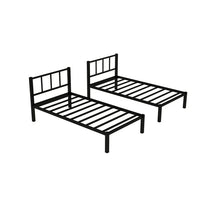Triple Bunk Bed for 3, Twin over Twin & Twin Bunk Bed with Ladder and Shelf, Can be divided into 3 Beds, Metal Bunk Bed Frame with Safety Rail & Slats Support, No Box Spring Needed, Black