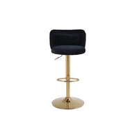 Modern Bar Stools Set of 2,Swivel Velvet Barstools with Back and Footrest,Adjustable Counter Height Bar Stools for Home Bar Kitchen Island,Black