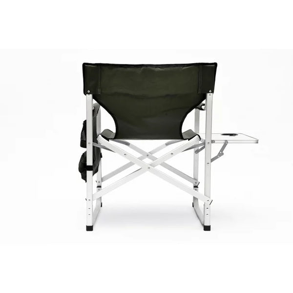Portable Folding Chair with Side Table and Storage Pocket,Foldable Camping Chair Directors Chair with Heavy Duty Steel Frame,for Beach, Fishing,Trip,Picnic,Lawn