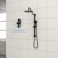 10 Inch Shower System with 5 Function Rain Hand Shower, 26.3" Slide Bar Shower Head Combo, Matte Black
