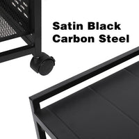 3-Tier Shelving Wheeled Organizer,Mesh Storage Drawer Cart with Lock on Wheels,Printer Stand Filing Cabinet with Pull Out Drawers for A4 Sized Document for Office/Kitchen/Bedroom/Laundry