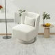 Swivel Accent Chair with Plump Pillow, Swivel Chairs for Living Room, 360 Swivel Comfy Accent Sofa Chair Club Chair, Upholstered Teddy Leisure Chair for Bedroom Living Room Lounge Hotel Office, Ivory