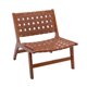 Accent Chairs for Living Room, Single Rattan Lounge Reading Chair with Solid Wood Frame, Mid Century Modern Wood Chairs, Rustic Side Chair with Cane Back for Bedroom Office, Pool Sun Chairs, Brown