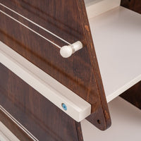 Christmas Rotating Bookshelf,Wooden 4 Tier Storage Rack,360° Display Bookcase Storage Shelves for Study Room,Walnut+Cream