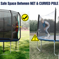 1500LBS 16FT Trampoline with Balance Bar & 6 Wind Stakes, Recreational Trampoline with Safety Net for Adults or 10 Kids, Combo Bounce Outdoor Trampoline for Garden Backyard Park
