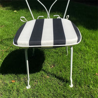 Outdoor Indoor Chair Cushions Set of 4, Thickened Seat Cushion Set with Straps, Decorative Chair Pads for Patio Furniture Garden Home Office Decoration, Black + White
