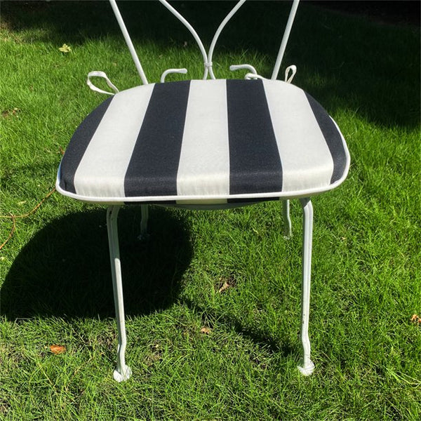 Outdoor Indoor Chair Cushions Set of 4, Thickened Seat Cushion Set with Straps, Decorative Chair Pads for Patio Furniture Garden Home Office Decoration, Black + White