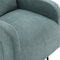 Swivel Rocking Chair for Nursery, Modern High Back Upholstered Recliner Rocker Chair with Metal Base and Side Pocket, Comfy Leisure Single Sofa Chair for Living Room Bedroom Office, Light Blue