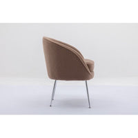 Modern Teddy Fabric Accent Barrel Chair with Metal Legs, Sherpa Furry Upholstered Lounge Armchair with Thick Padded Seat & Backrest,Single Sofa Chair for Living Room Bedroom Office