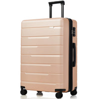 Luggage 3 Piece Set Suitcase, Expandable Lightweight Hard Shell Travel Suitcase with Spinner Wheels and TSA Lock, Carry On Luggage Suitcase with Adjustable Telescoping Handle, Champagne