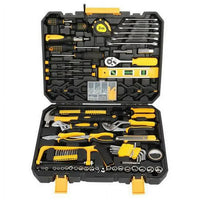 198 Piece Tool Set General Household Hand Tool Kit with Plastic Toolbox Storage Case Yellow