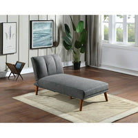 Convertible Chaise Lounge Chair, Modern Polyfiber Adjustable Chaise Bed with Wood Legs and Tufted Back, 2 in 1 Upholstered Folding Accent Sofa Bed Couch for Living Room Bedroom Apartment, Navy