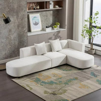 Home Modular Sectional Sofa, Luxury Modern Living Room Upholstery Sofa Couch with 2 Pillows, U Shaped Couch with Chaise Fabric Sofa Couch for Living Room, Apartment, Office, Beige
