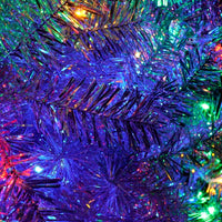 6FT Artificial Christmas Tree Bendable Santa Hat Style Christmas Trees with 8 Flashing Ways Colorful LED Lights and 900 Branch Tips Artificial Fir Bent Top Xmas Tree for Home Party Holiday Decoration
