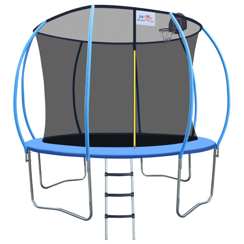 Triple Tree [Foldable Trampoline] 400 Lbs 10ft Foldable Mini Trampoline Fitness Rebounder with Handrail for Adults