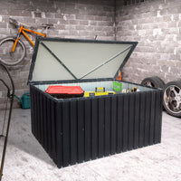 72" Outdoor Storage Deck Box Large Out Door and Outdoor Use with Waterproof Roofs and Lockable Doors, 344 Gallon Patio Furniture and Store Bench Toolbox for Garden, Terrace, Barbecue, Picnic, Black