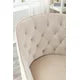 360˚ Swivel Shell Chair, Velvet Adjustable Armchair with Backrest and 5 Wheels, Modern Upholstered Leisure Home Office Desk Chair for Living Room Bedroom Study Room, Beige