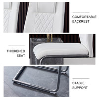 Dining Chairs Set of 4, Modern Dining Chairs with Faux Leather Padded Seat Upholstered High Back Diner Chair with Metal Legs for Kitchen, Living, Bedroom, Dining Room Armless Side Chair, White