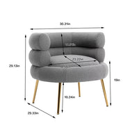 TRIPLE TREE Modern Accent Chair with Curved Backrest, Leisure Sofa with Golden Feet, Single Sofa Chair with Comfortable Cushion Lounge Chair for Living Room Office Apartment Reception Room, Gray