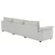 Teddy Velvet Modular Sofa with Ottoman, 3-Seat Convertible Sectional Sofa with Removable Armrest and Double Layer Seat Cushion, L-Shape Couch for Bedroom Living Room Apartment, Creamy White