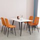 Velvet Dining Chair Set of 4, Modern Dining Kitchen Chair with Cushion Seat Back & Black Coated Legs, Indoor Upholstered Side Chair for Home Kitchen Restaurant Living Room, Orange