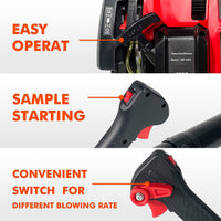 Leaf Blower, Snow Blower, 52CC,530CFM,175MPH ,2 Stroke Air Cooling Gasoline Backpack Leaf Blower, Backpack Blower, Snow Blower for Garden, EPA Compliant, Red