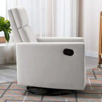 Gliding Recliner Rocker,360°Swivel Glider Modern Nursery Glider, Recliner Chair Upholstered Plush Seating Glider,Swivel Glider Nursery Chair Reclining Sofa Chair for Living Room,Beige
