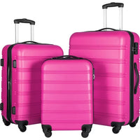 Luggage Sets 3 Piece Hardside Clearance Carry On Luggage Set Expandable ABS Hardside Suitcase Sets with Spinner Wheels TSA Lock (20in/24in/28in)(Pink)