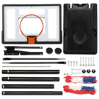 7-10ft Outdoor Adjustable Basketball Hoop with 35 Inch Backboard, Height Adjustable Basketball Hoop with Large Base, Portable Basketball Goal with Two Wheels, Basket Balls Outdoor Hoop, Black