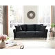 Modern Velvet Upholstered Couch with 2 Pillow, 78 Inch Width Sofa Couch for Living Room Furniture, 3 Seater Accent Sofa with Solid Wood Legs for Small Space, Bedroom, Apartment, Studio, Black