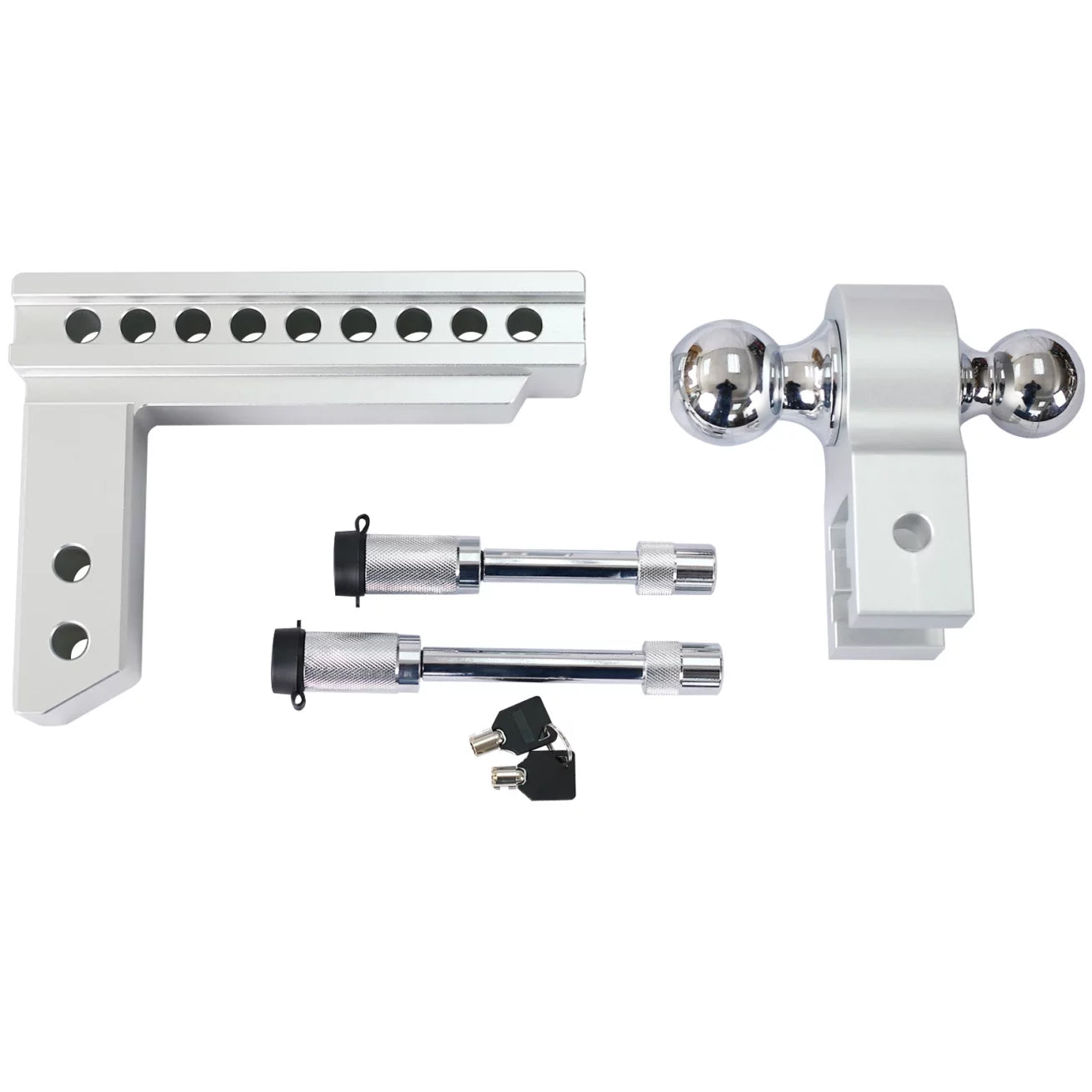 Adjustable Trailer Hitch, Fits 2 Inch Receiver, 8 Inch Adjustable Drop Hitch, 10,000 Lbs GTW-Tow Hitch for Heavy Duty Truck, Solid Truck Hitch