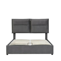 Platform Bed Frame with Storage Underneath,Queen Size Lift Up Storage Bed with Tufted Headboard,Gas Lift Storage Bed Upholstered Platform Bed with Hydraulic Storage System for Bedroom Dorm,Gray
