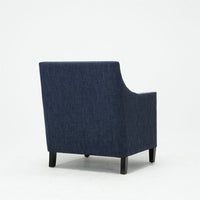 Morden Accent Chair, Upholstered Single Sofa Chair with Soft Pad, Polyester Armchair with Sturdy Wood Frame for Relaxing, Leisure Single Sofa with Highback for Bedroom Living Room Office, Blue