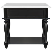 End Table Nightstand, Coffee Table with Open Styled Shelf & Large Storage Space, Classical Side Table with Metal Handles & Drawer for Living Room, 24.00"Lx27.90"Wx23.90''H, Black