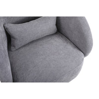 Swivel Accent Chair Armchair, Round Barrel Chair Comfy Linen Fabric Accent Sofa Chair Club Chair Leisure Chair for Bedroom Living Room Lounge Hotel Office, Light Gray