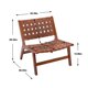 Accent Chairs for Living Room, Single Rattan Lounge Reading Chair with Solid Wood Frame, Mid Century Modern Wood Chairs, Rustic Side Chair with Cane Back for Bedroom Office, Pool Sun Chairs, Brown