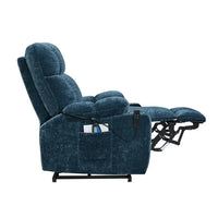 Lay Flat Sleeping Motor Power Lift Recliner Chair, Dual OKIN Power Lift Recliner, Lift Chairs Recliners For Elderly, ELectric Recliner Sofa Chair with Cup Holders Side Pockets for Living Room,Blue