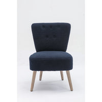 Accent Chair,Modern Teddy Fabric Armchair with Wooden Legs,Upholstered Tufted Back Club Chair Side Chair for Living Room Bedroom Home Office,Blue