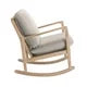 Linen Fabric Upholstered Comfy Rocking Chair Nursery Chair, Modern Accent Chair with Solid Wood Legs, for Porch, Garden Patio, Balcony, Living Room, Bedroom, Beige